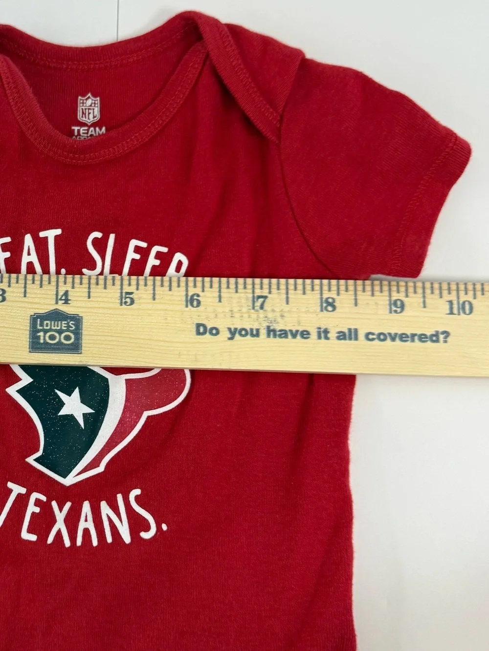 Houston Texans Red Baby Bodysuit – One-Piece snap bottom eat. sleep. Texans.